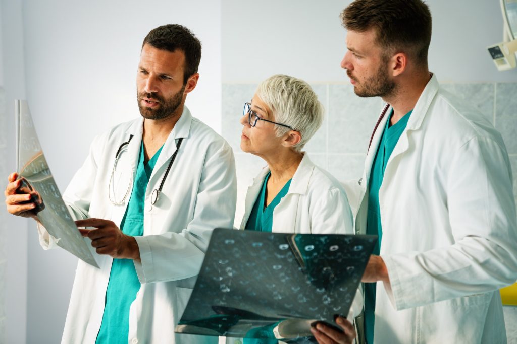 Radiology, health care, people, surgery and medicine concept