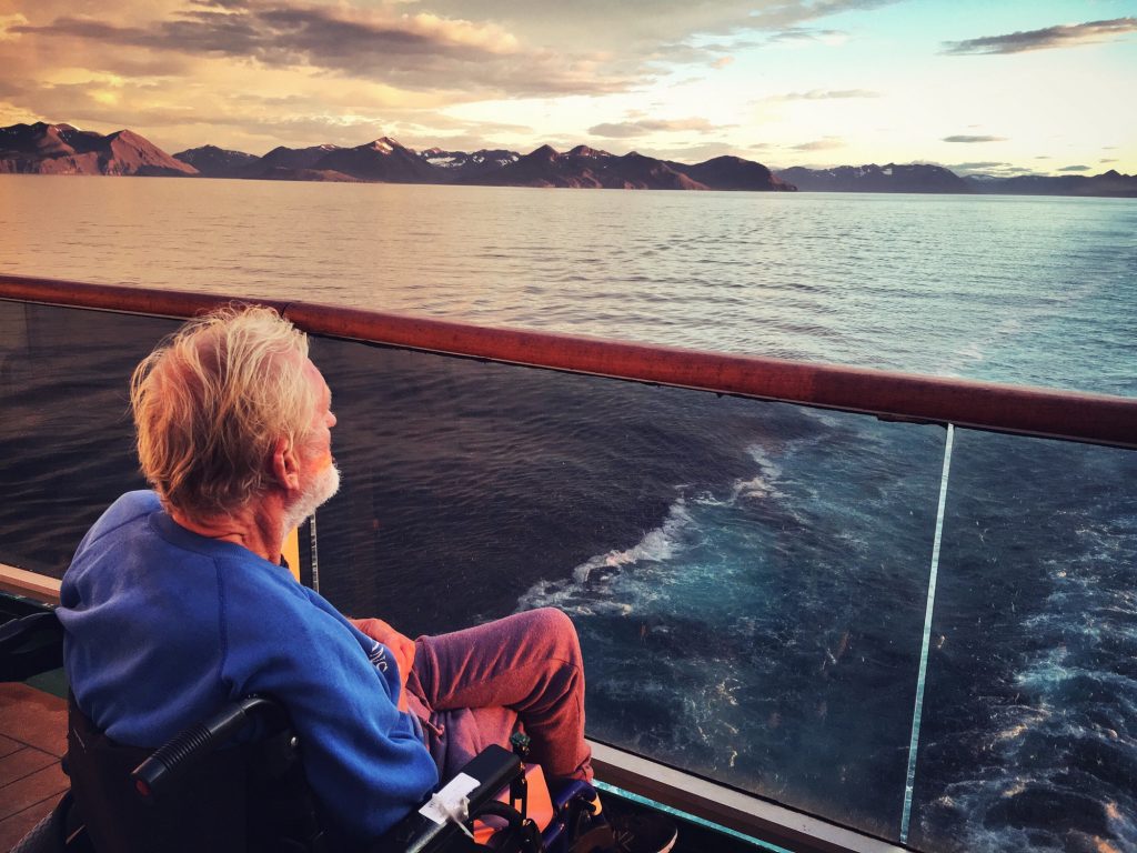 Elderly man on Icelandic cruise