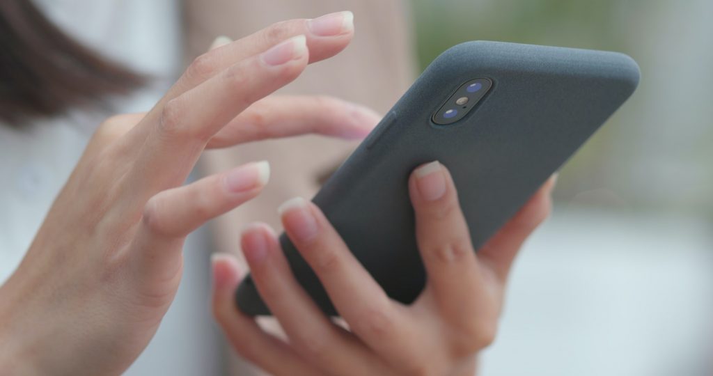 Working on mobile phone